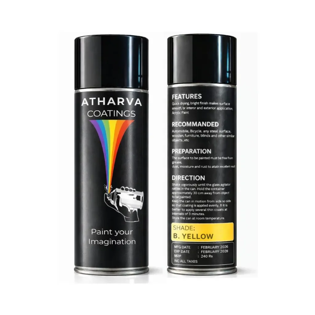 Atharva Spray Paint – Bright Yellow (400ml)